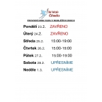 obrázek k článku: Provozní doba na následující týden